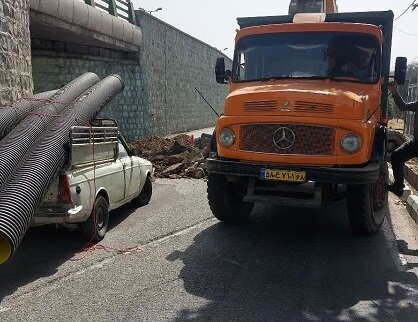 رفع مشکل آبگرفتگی زیرگذر حسین آباد