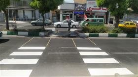 سرعتکاهها و بلوکهای عابر پیاده رنگ آمیزی شد