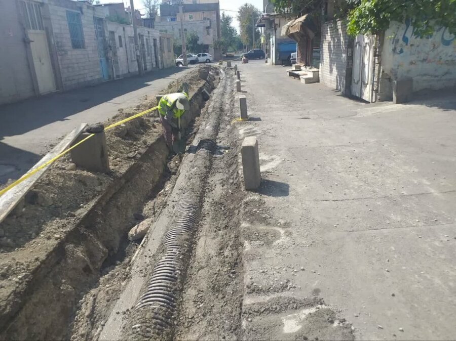 عملیات لوله گذاری خیابان اسلامی انجام شد