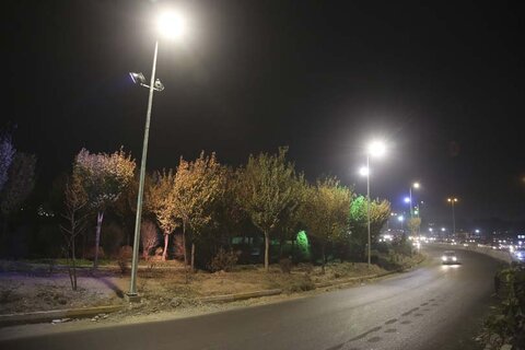 پل فردیس کرج روشن شد نورپردازی پل فردیس