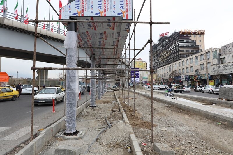 پروژه خط ویژه اتوبوس تندرو با سرعت خوبی در حال اجرا است