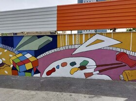 تکمیل عملیات رنگ‌آمیزی و بهسازی دیوار مدرسه پسرانه سوم شعبان
