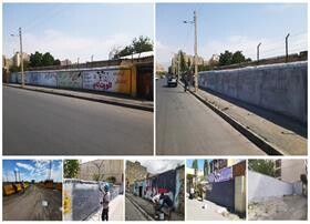 ۱۶۰۰ مترمربع از جداره‌های شهری منطقه ۵ کرج رنگ آمیزی شد
