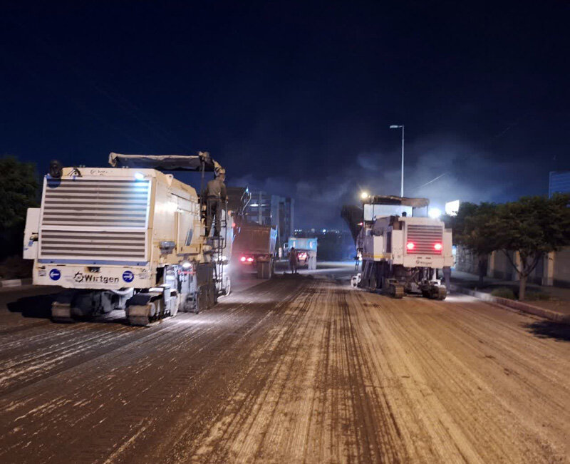 آغاز عملیات تراش و روکش مکانیزه آسفالت بولوار خوارزمی