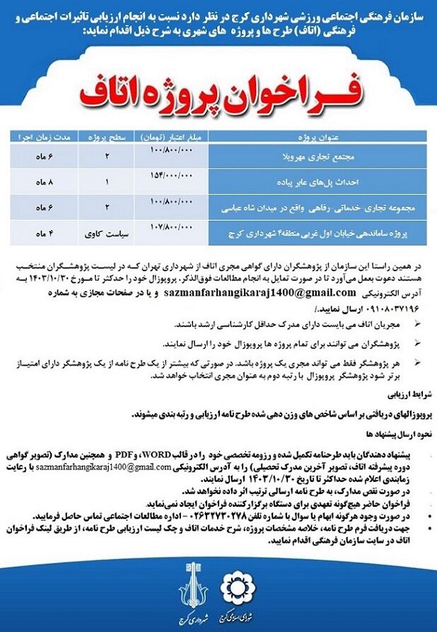 ارزیابی تأثیرات اجتماعی و فرهنگی پروژههای شهری کرج