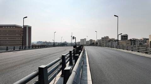 پل شهدای غزه به روش مکانیزه روکش آسفالت شد آسفالت پل شهدای غزه