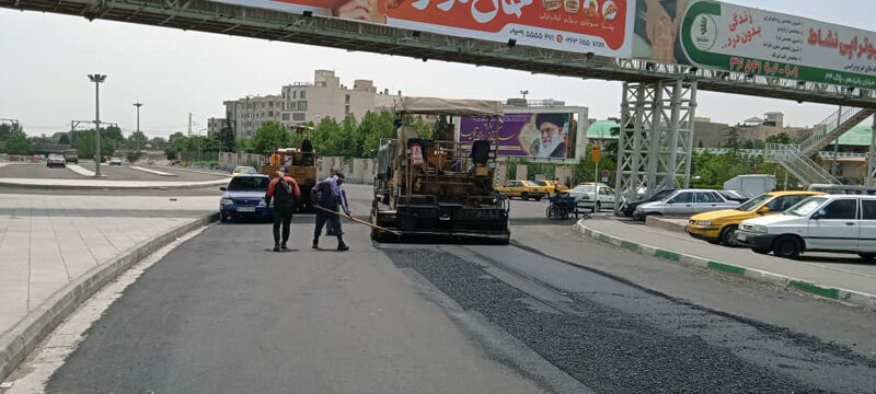 توزیع مکانیزه ۹ هزار تن آسفالت در معابر شهر کرج