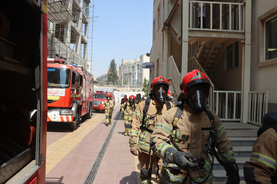 مانور اطفای حریق در بیمارستان قائم کرج برگزار شد