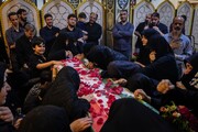 وداع خانواده‌های شهدای حملات رژیم صهیونیستی در معراج شهدا