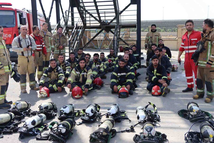 آتشنشانان چهار شهر کشور در کرج حضور یافتند