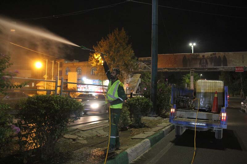 آبشویی روزانه ۴۵۰۰ اصله درخت و درختچه