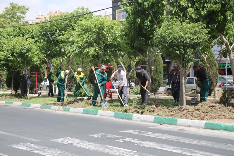 عملیات بِهزراعی فضای سبز کرج آغاز شد