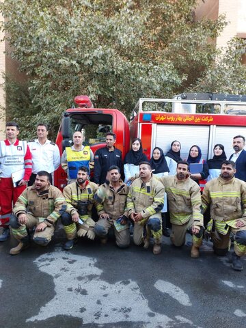 مانور آتش‌نشانی بیمارستان