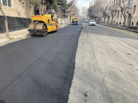 مصرف بیش از ۲ هزار تن آسفالت در معابر منطقه ۷