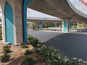 رنگ‌آمیزی ستون‌های روگذر میدان جمهوری اسلامی در منطقه هشت کرج