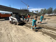 پاکسازی گسترده رسوبات و گل‌ولای ناشی از سیلاب اخیر در منطقه ۸ کرج